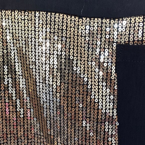 Black & Gold Sequin Detail Alex Dress By Home-Lee Size 10 Polyester Blend midi d - Picture 4 of 12